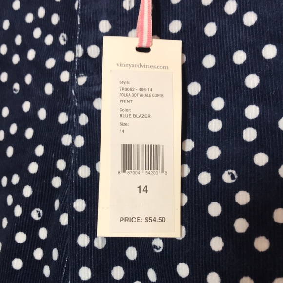 NWT Vineyard Vines Blue Polka Dot Whale Cords - Picture 6 of 12